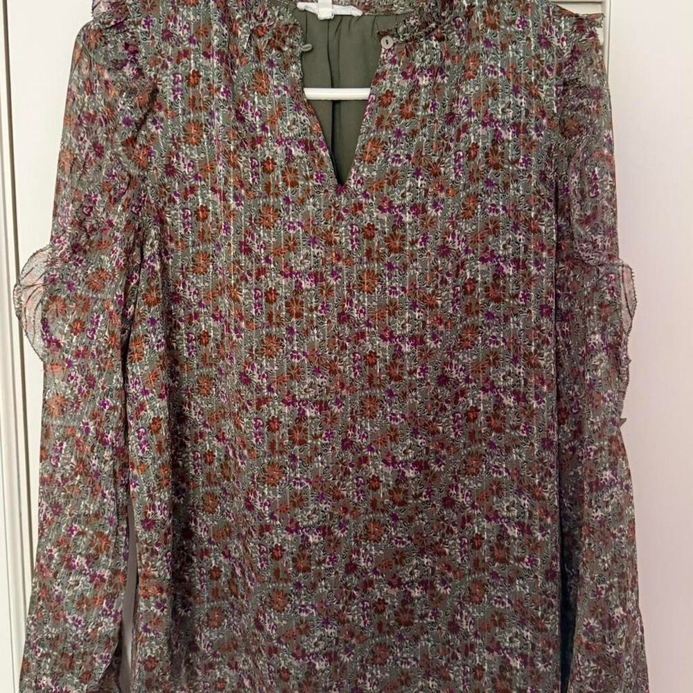 Fsl apparel green floral blouse